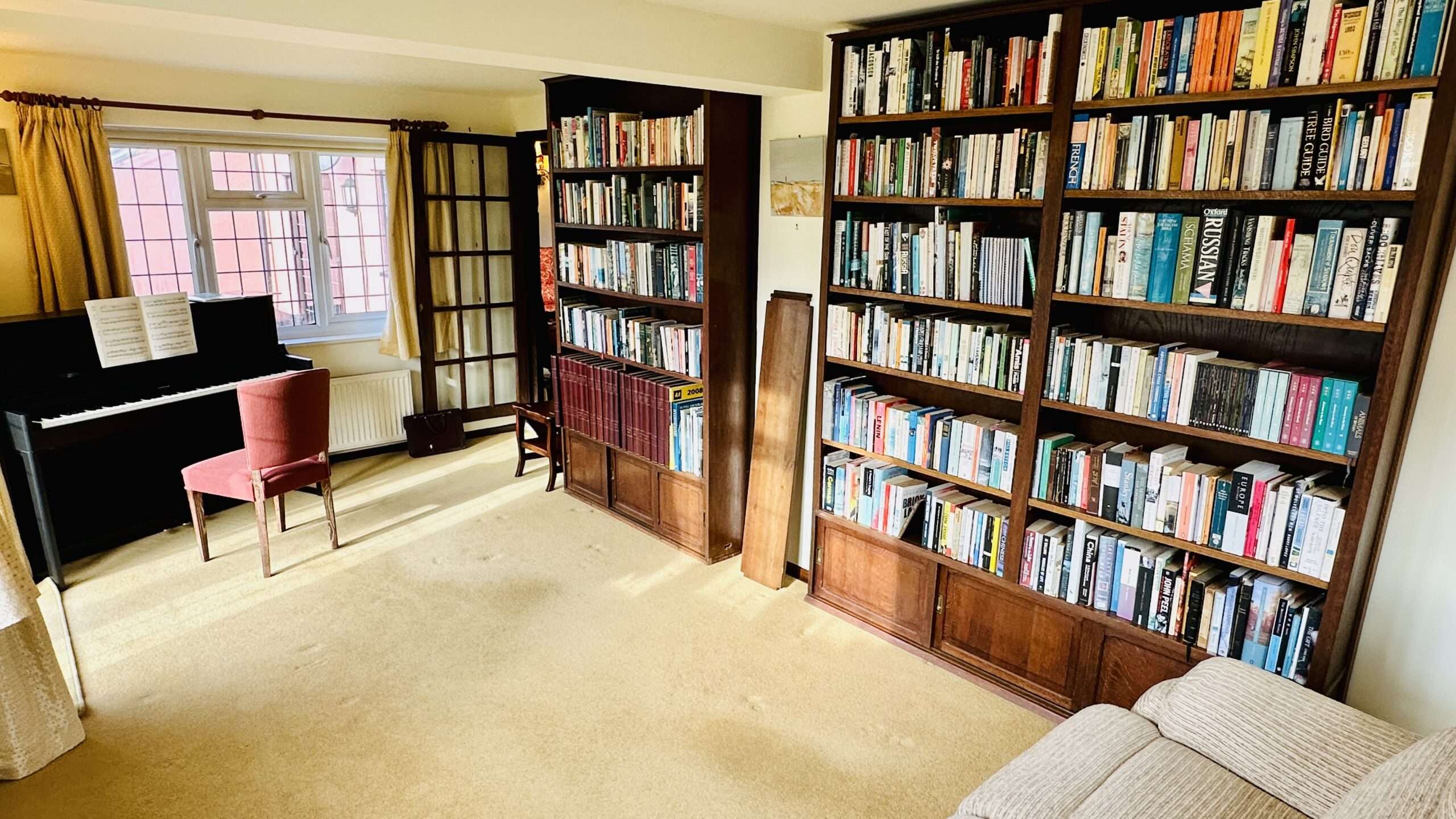 Library and piano room
